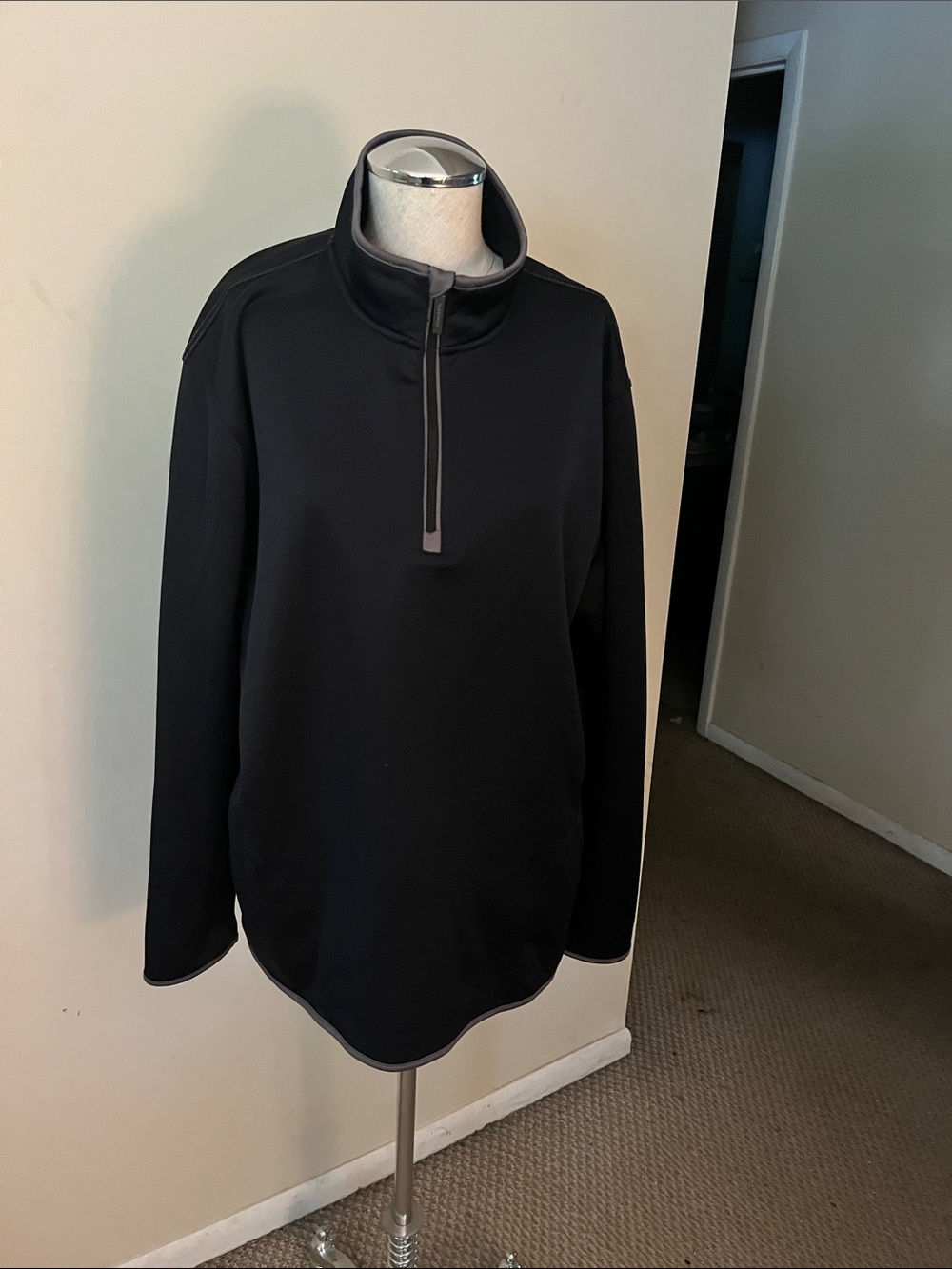 Van Heusen Black Zip-Up Mock Neck Sweater